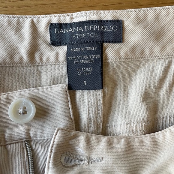 Y2K Banana Republic Stretch Pants - Slightly Ribbed Soft Texture - Cream - 4 - Picture 6 of 8